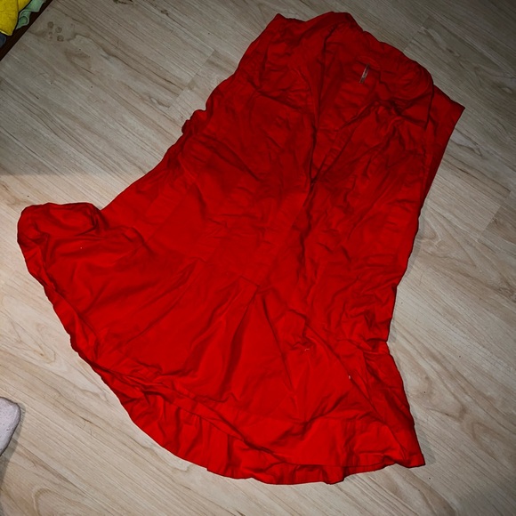 Free People Orange Poplin Collared Dress - Picture 5 of 7